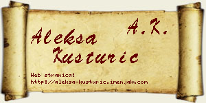 Aleksa Kusturić vizit kartica